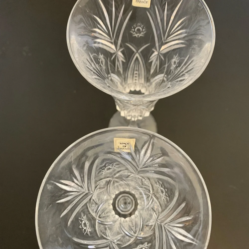 NWT Two Beautiful Crystal Champange Flutes. Made by JG Durand Cut Crystal France - Picture 2 of 5